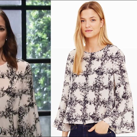 Club Monaco Silk Print Blouse (XS) - Picture 1 of 4